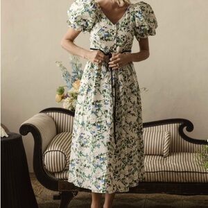 ANTONIO MELANI Blue Floral Midi Dress